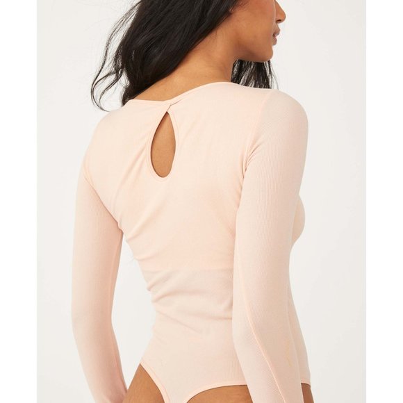 NWT Free People Take A Shelfie Seamless Bodysuit / Blush - Picture 3 of 8